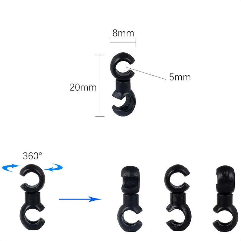 VANICE 10 Pcs Bicycle Brake Cable S Style Clips Buckle Hose Guide Bike MTB Cross Line Clip/Black - Image 3